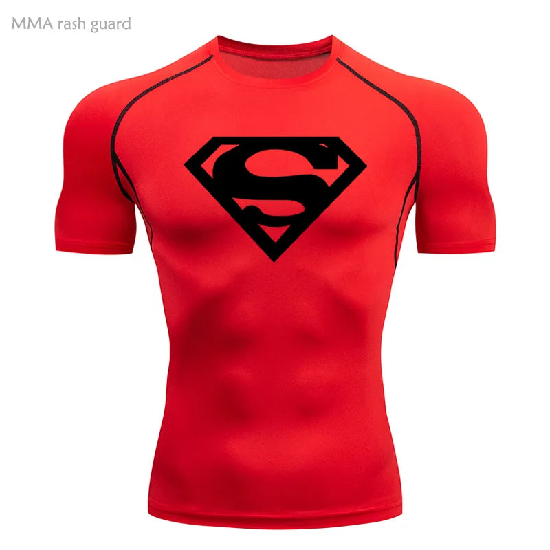 Sports Compression Shirt Men's T-Shirt Short Sleeve Quick Dry Summer Fitness Top Bodybuilder T-shirt Running Men's Gym Clothing