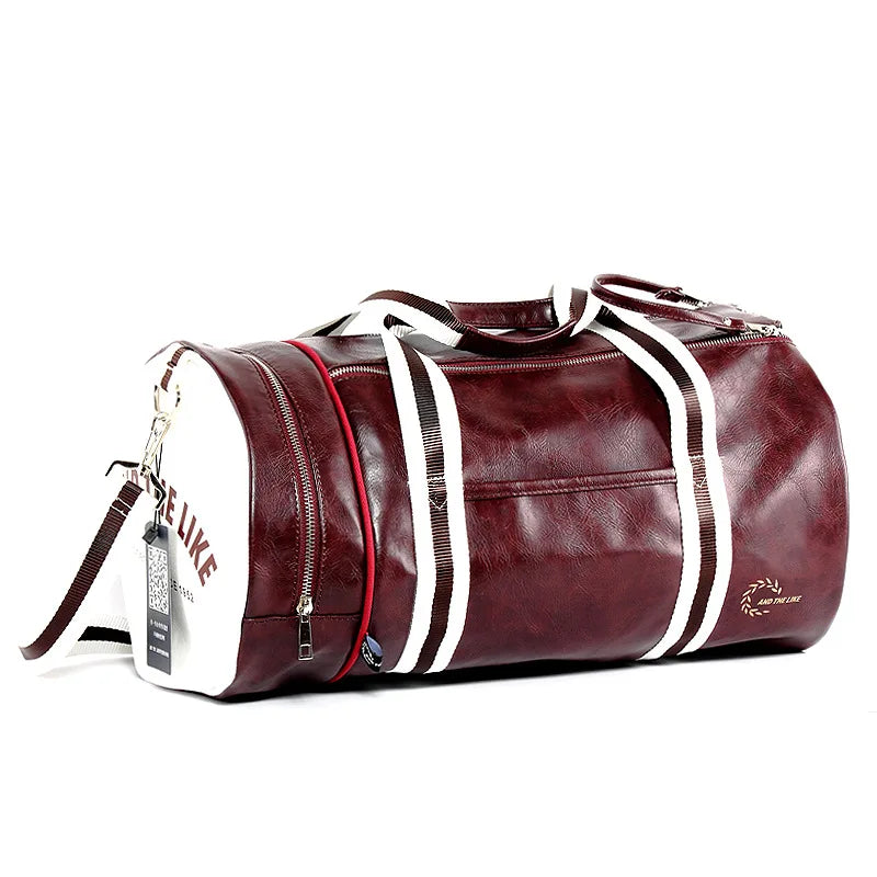 Sport Gym Bag for Women Men Shoulder Bags with Shoes Storage Pocket Fitness Training Waterproof Leather Travel Bag Handbag Daily