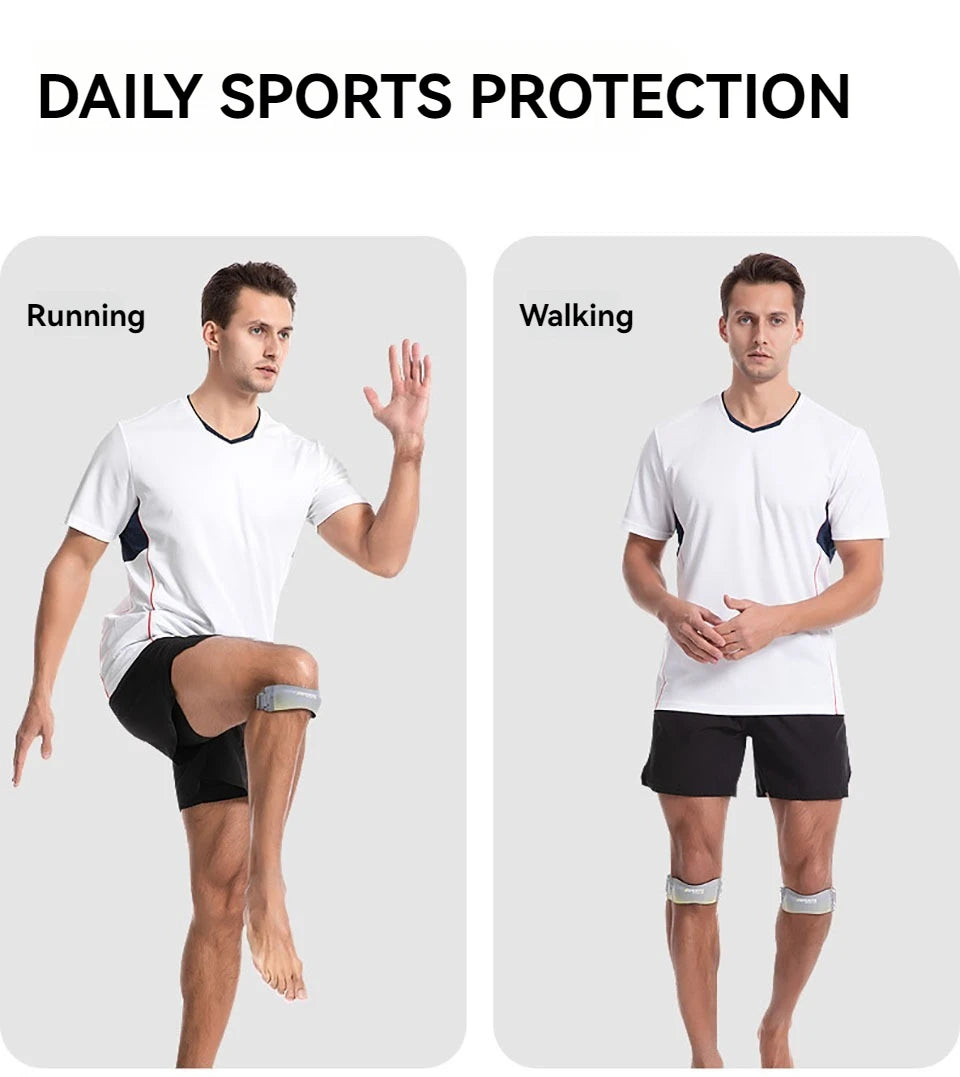 GOBYGO 1Pcs Sports Patella Strap Compression Knee Pads Adjustable Knee Sleeve  Outdoor Running Shock Absorption Jump Rope Unisex