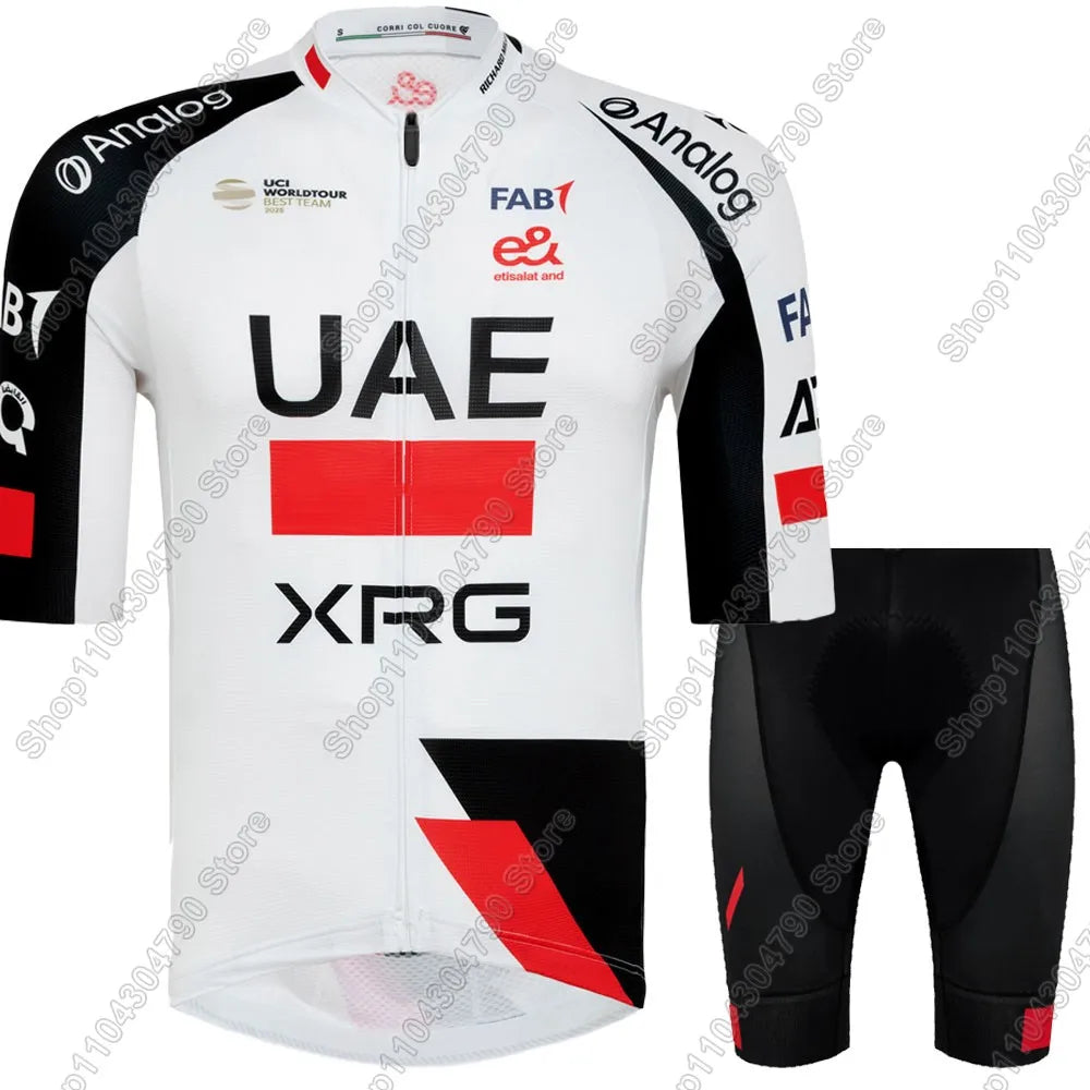 UAE Team Cycling Jersey 2026 Set Summer Men Bicycle Clothing Road Bike Shirts Suit Bicycle Bib Shorts MTB Ropa Maillot