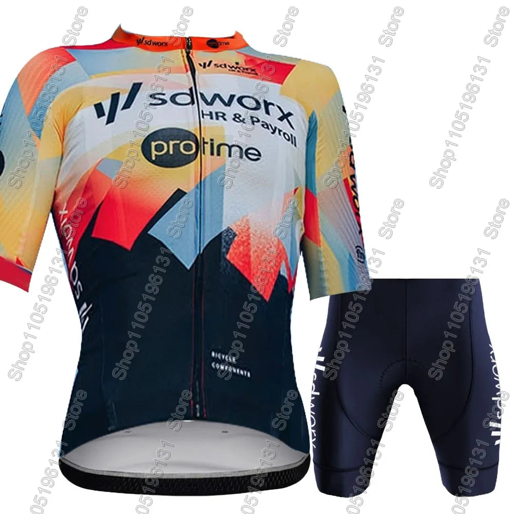 2026 Women SD Worx Team Cycling Jersey Set Bicycle Clothing Road Bike Shirts Suit Bicycle Bib Shorts MTB Ropa Maillot