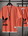 Summer 2025 New Men's pullover sportswear Set, fashionable basketball men's casual short-sleeved T-shirt + shorts two-piece set