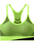 Women Breathable Sports Bra Absorb Sweat Shockproof Padded Gym Running Fitness Double Layer Seamless Yoga Sports Bra Underwear