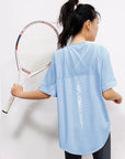 Yoga Clothes Women's Running and Fitness Clothes Hip Covering Long Sports T-shirt Loose Plus Size Short Sleeved Sports Top