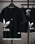 Summer 2025 New Men's pullover sportswear Set, fashionable basketball men's casual short-sleeved T-shirt + shorts two-piece set