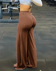 Yoga Sports Women's Leggings High Waist Hip Lifting Gym Workout Wide Leg Leggings Naked Feel Pilates Running Sports Trousers