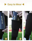 6-Piece Set of Outdoor Sports Football Socks + Shin Guards + Shin Socks + Ankle Guards + Straps + Storage Bag S004593