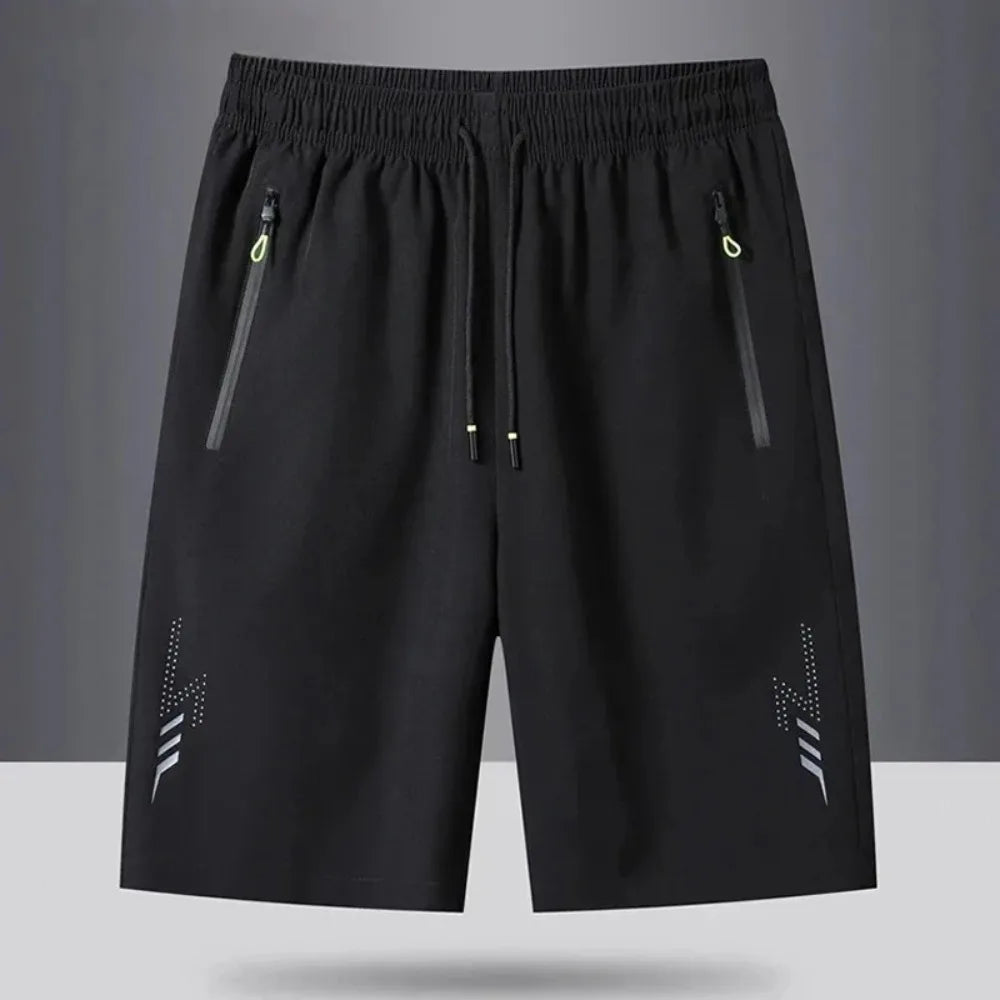 Summer Men's Sport Shorts Cool Sportswear Running Shorts Casual Bottoms Gym Fitness Training Jogging Short Pants Men Black Gray