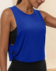 Ladies' Fashion Round Neck Yoga Wear Sleeveless Athletic Vest Casual Top Pure Color Loose Comfy Lightweight Short Top
