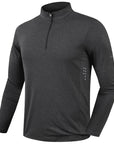 Mens Sports T-Shirt Long Sleeve Top Gym Clothing Fitness Compression Shirt Half Zip Pullover Quick Dry Sportswear