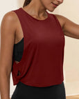 Ladies' Fashion Round Neck Yoga Wear Sleeveless Athletic Vest Casual Top Pure Color Loose Comfy Lightweight Short Top
