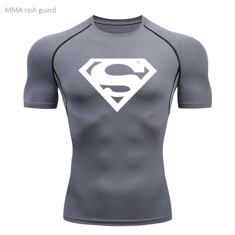 Sports Compression Shirt Men's T-Shirt Short Sleeve Quick Dry Summer Fitness Top Bodybuilder T-shirt Running Men's Gym Clothing