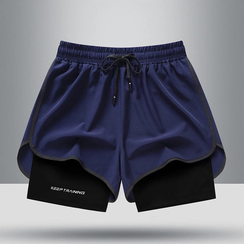 Summer New High Quality Ice Silk Shorts For Sports Quick Drying Fitness Men's Three Piece Running Basketball Shorts