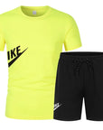 2025 Men's summer T-shirt and shorts set men's breathable sportswear set casual and fashionable short-sleeved T-shirt set