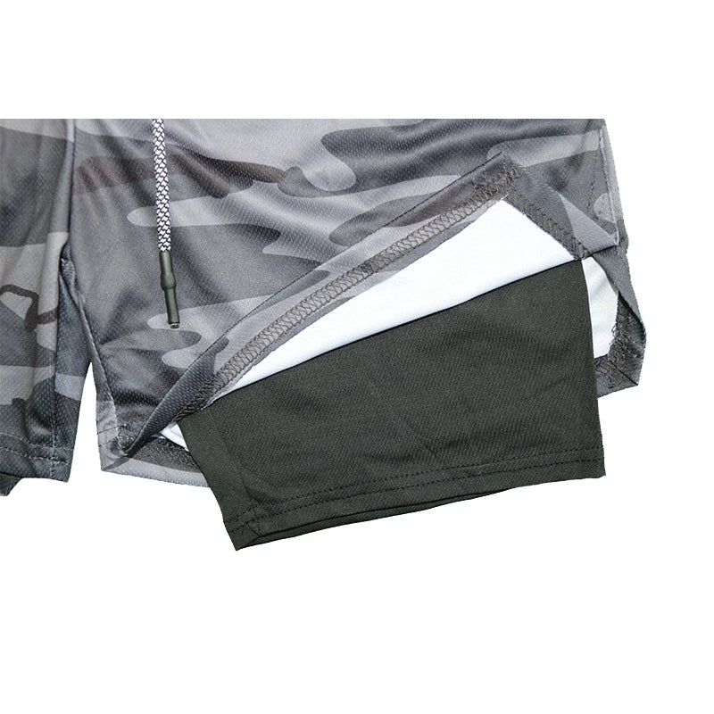 2023 Men Sport Shorts Sportswear Double-deck Running Shorts 2 In 1 Beach Bottoms Summer Gym Fitness Training Jogging Short Pants