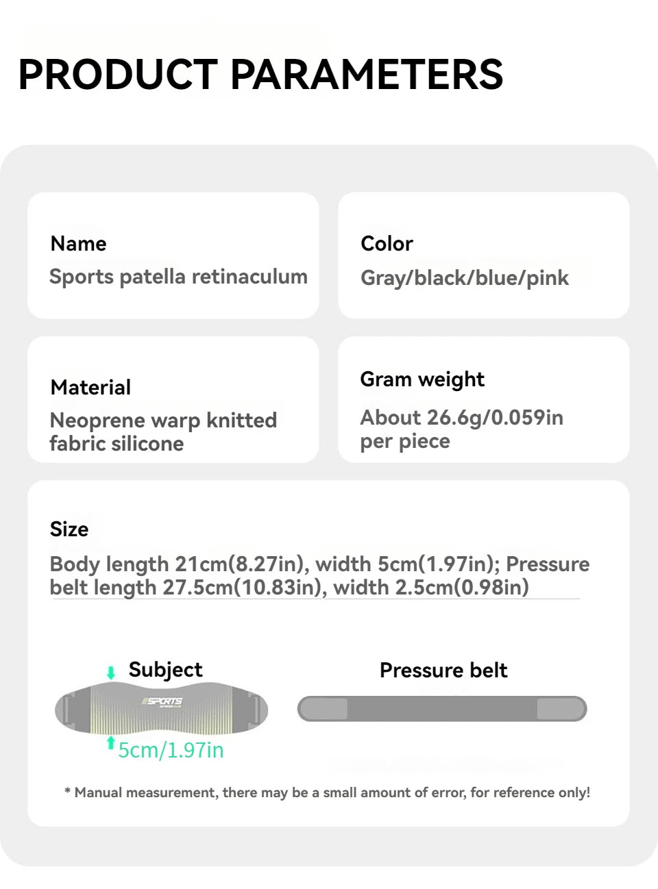 GOBYGO 1Pcs Sports Patella Strap Compression Knee Pads Adjustable Knee Sleeve  Outdoor Running Shock Absorption Jump Rope Unisex