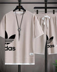 Summer 2025 New Men's pullover sportswear Set, fashionable basketball men's casual short-sleeved T-shirt + shorts two-piece set