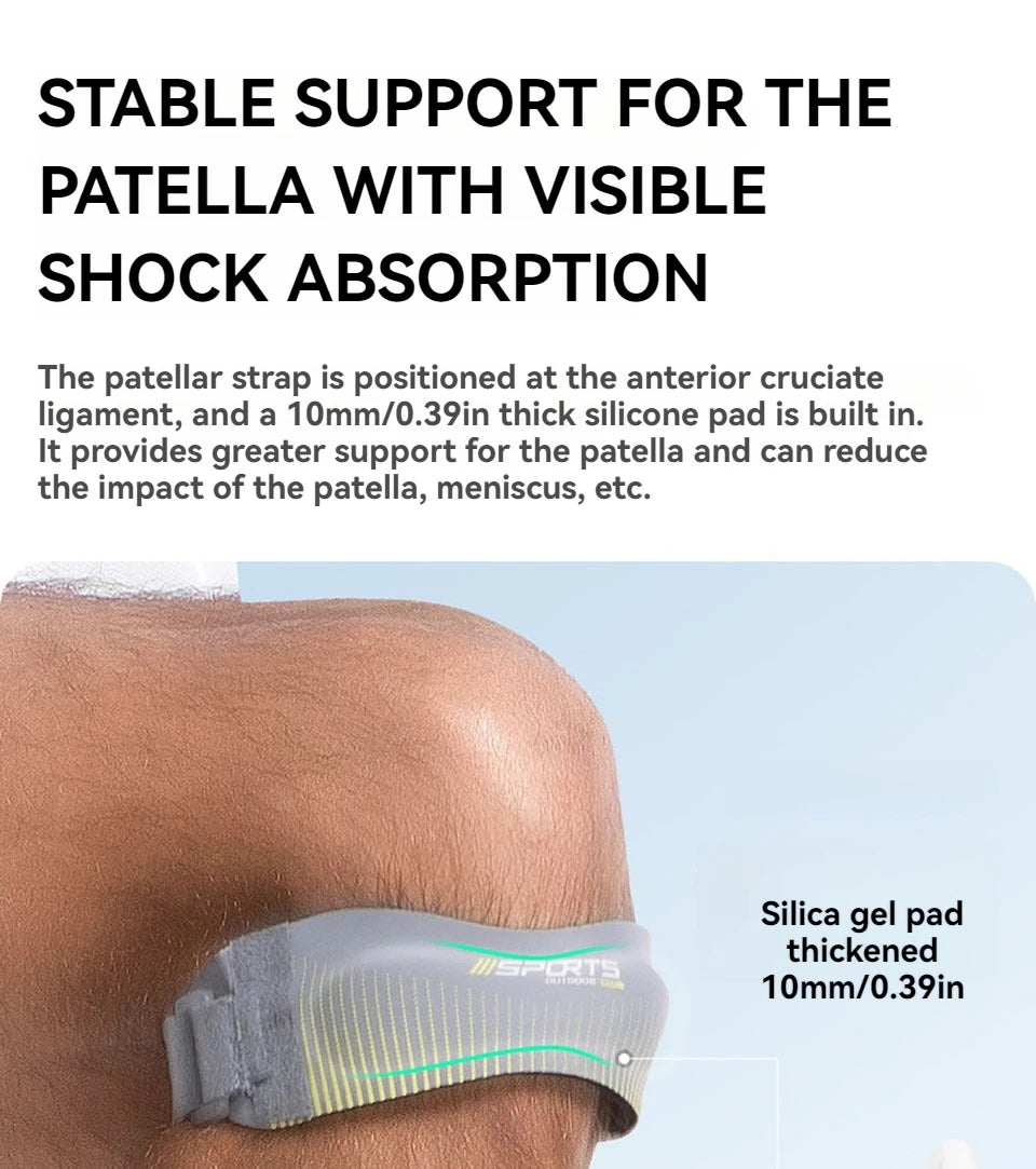 GOBYGO 1Pcs Sports Patella Strap Compression Knee Pads Adjustable Knee Sleeve  Outdoor Running Shock Absorption Jump Rope Unisex