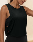 Ladies' Fashion Round Neck Yoga Wear Sleeveless Athletic Vest Casual Top Pure Color Loose Comfy Lightweight Short Top