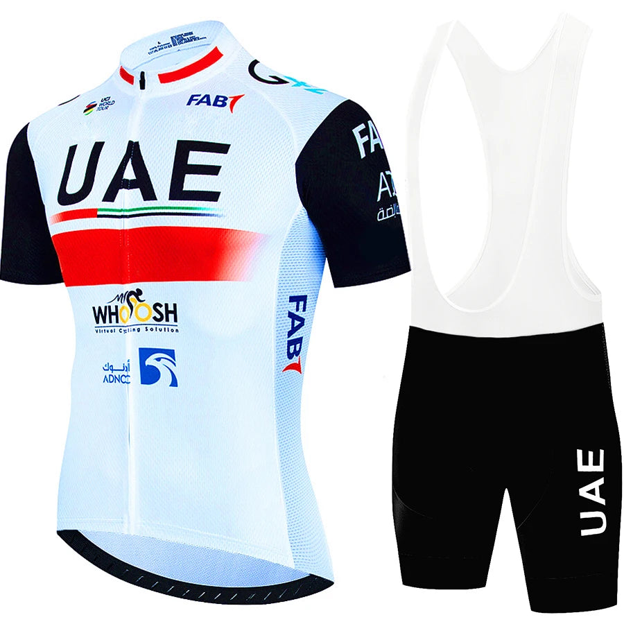 2025 UAE Cycling Jersey Set MTB Uniform Bike Clothing Summer Breathable Bicycle Shirt Ropa Ciclismo Bib Pants Maillot Ciclismo