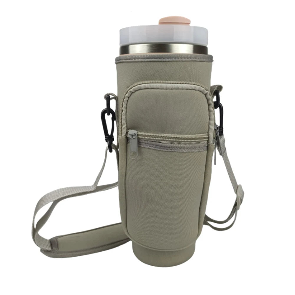 1/2/4 Piece 40oz Water Bottle Carrier Bag Pouch Cover for Thermos Water Bottle Holder Adjustable Shoulder Strap Mug Cover