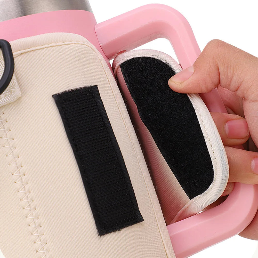 Shoulder Strap Water Bottle Holder Pouch Adjustable Multi Pockets Water Cup Bags with Phone Pocket Non-slip for 40oz Cup