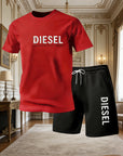 2026New Trendy Business Summer Men's Sports Set Casual Fitness Jogging Basketball Fashion Short Sleeve T-shirt + Shorts 2 Sets