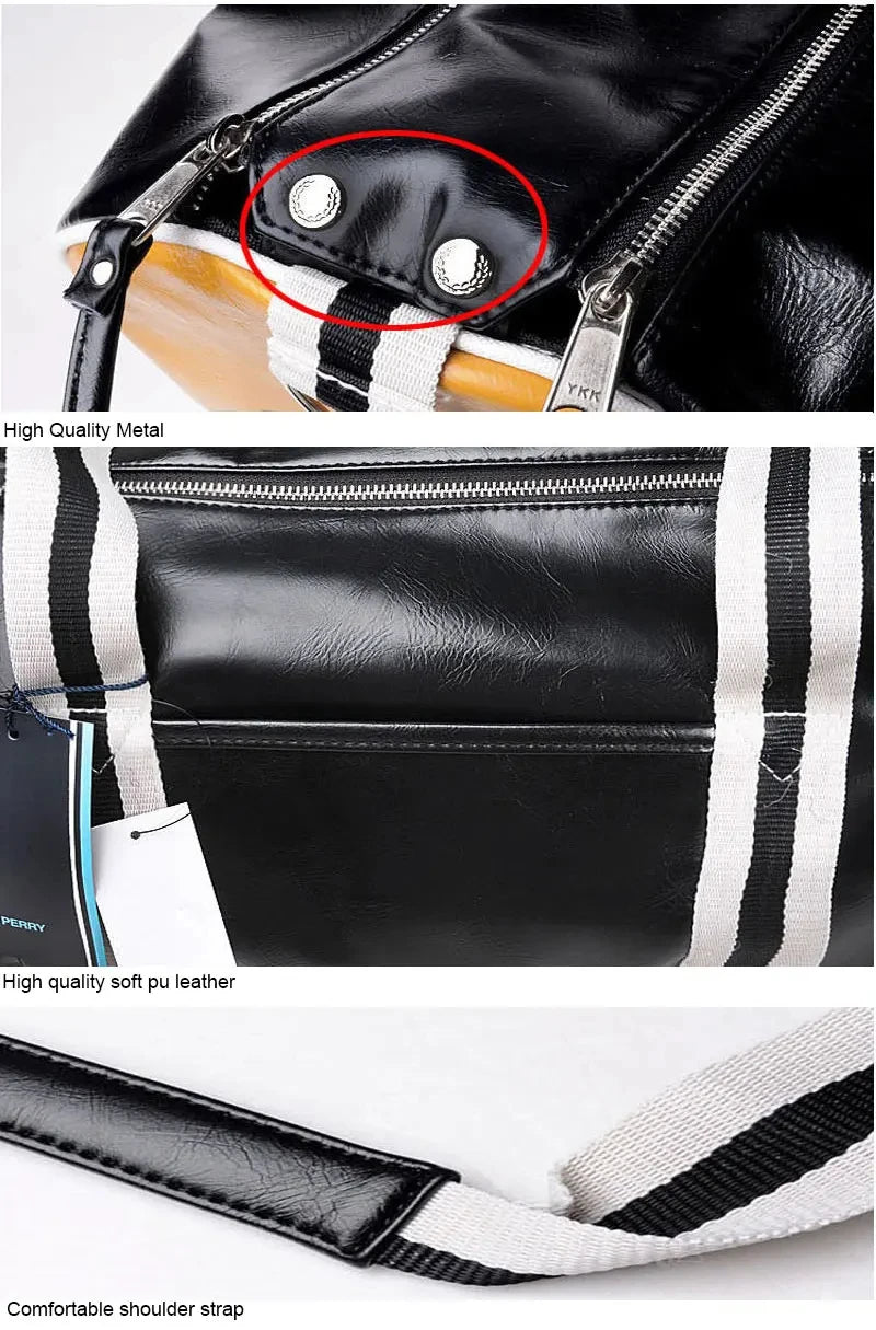 Sport Gym Bag for Women Men Shoulder Bags with Shoes Storage Pocket Fitness Training Waterproof Leather Travel Bag Handbag Daily