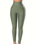 New Black High-Waisted Stretchy Solid Color Slim-Fit Pants for Women, Tight Leggings.