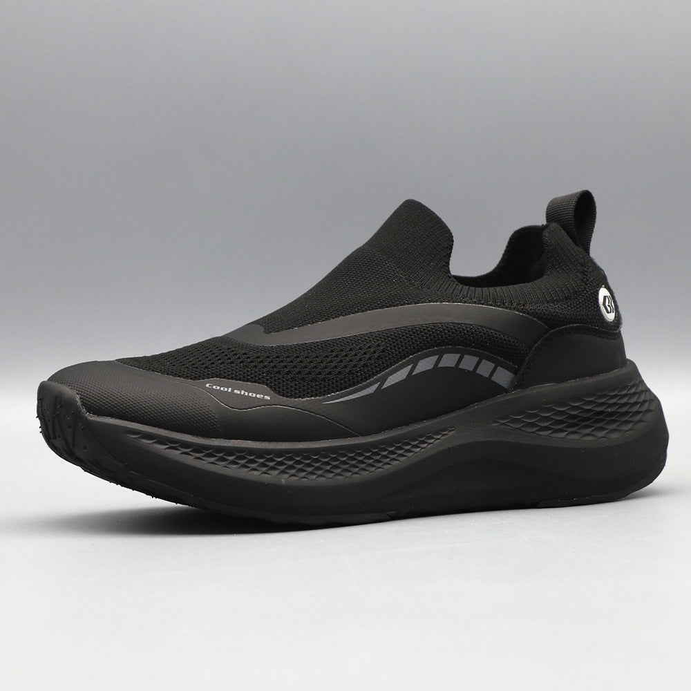 Men's Outdoor Soft-soled Running Shoes Mesh Breathable Shock Absorption Lightweight Platform