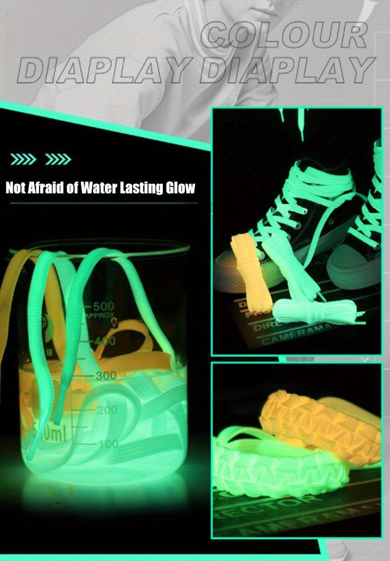 1 Pair Luminous Shoelaces For Sneakers Men Women Sports Shoes, Reflective Shoelaces